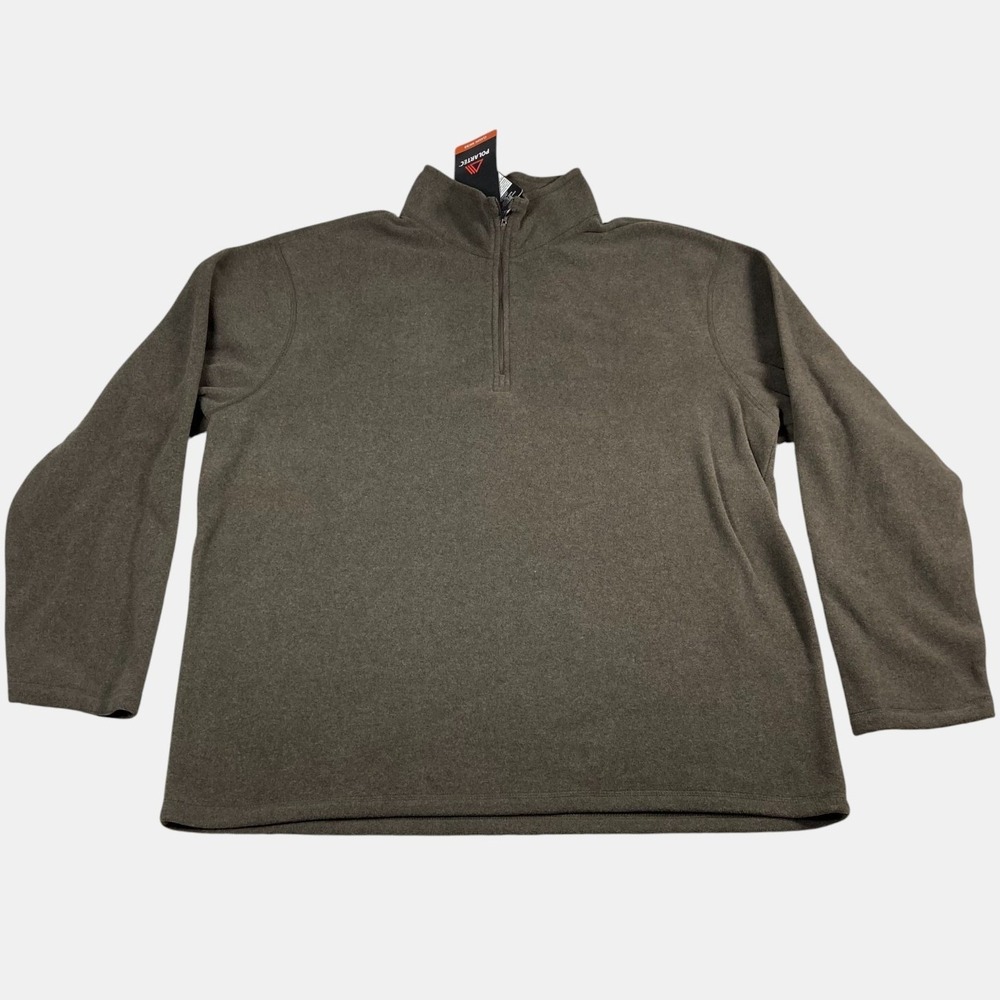 Kirkland Signature Mens Polartec‎ Classic Micro Fleece Quarter Zip Brown XXL NWT